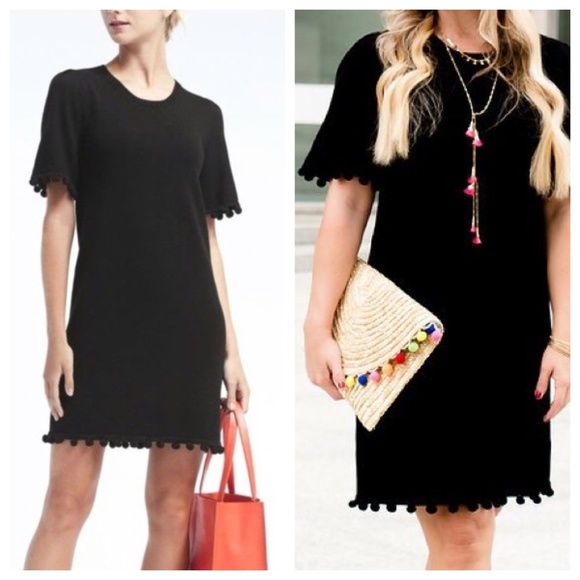 Banana Republic Dresses & Skirts - Banana Republic Pom Pom Sheath Dress Black Small